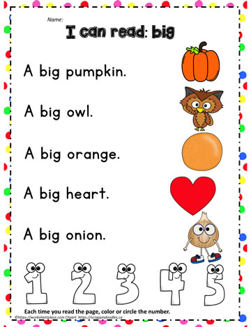 Sight Word to Read - big